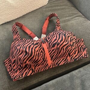 Victoria's Secret Brown and Black Zebra Sports Bra - VSX Knockout Front-Close